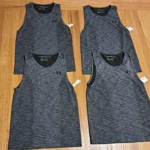 LOT OF 4 UNDERARMOUR MEN'S THREADBONE SEAMLESS TANK TOP SIZE MEDIUM